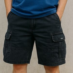 Wrangler Faded Black Cargo Shorts Men’s 36 – Y2K Skater Grunge